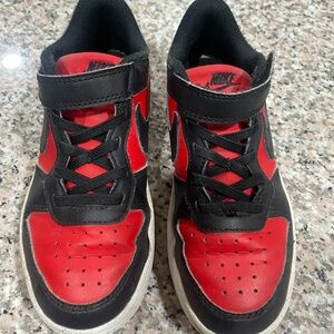 Nike Court Borough Low Recraft Shoes - Kids Black and Red Sneakers